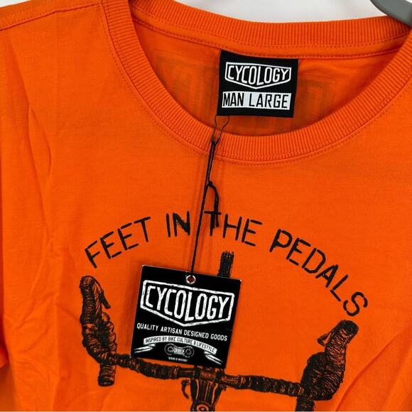 Cycology Feet in the Pedals Tee in orange Size L - Picture 3 of 6